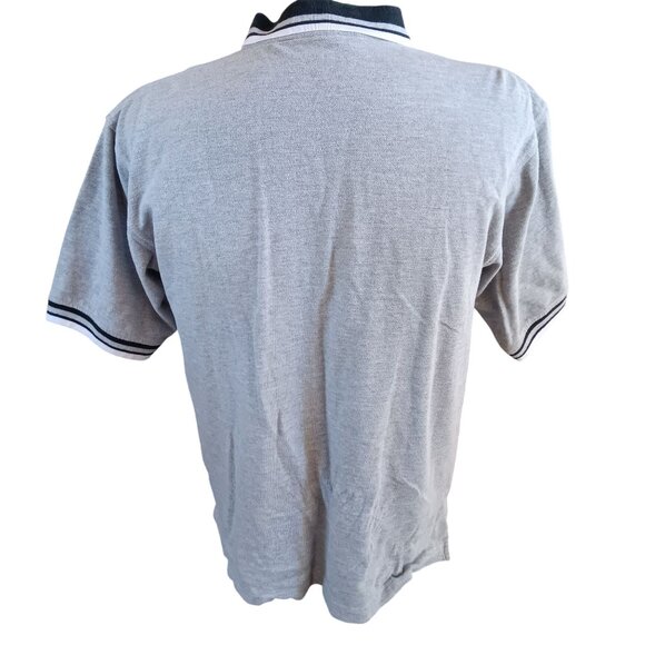 Men's Polo Shirt Medium Vtg Y2K Haxtun Colorado Volunteer Fire Dept Heather Knit - Picture 4 of 5